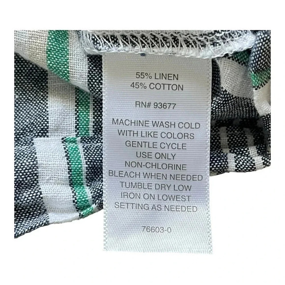 Liz Claiborne V-Neck Cap Sleeve Button Down‎ Striped Top Women Plus Size XXL - Picture 6 of 6
